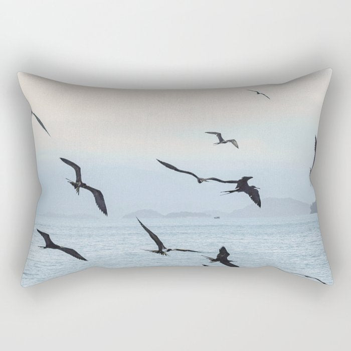 Flock of Birds at Sunset Rectangular Pillow Gallery Image 1
