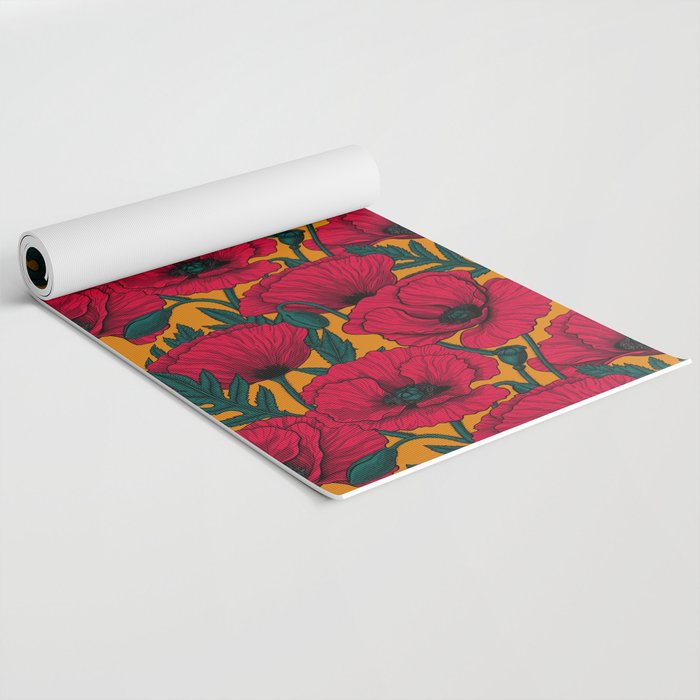 Red poppy garden    Yoga Mat Gallery Image 2