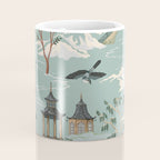 Vintage Chinoiserie Pastel Pagoda Bridge Garden Landscape Coffee Mug Gallery Image 4
