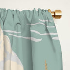 Vintage Chinoiserie Pastel Pagoda Bridge Garden Landscape Window Curtain Gallery Image 2