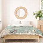 Vintage Chinoiserie Pastel Pagoda Bridge Garden Landscape Duvet Cover Gallery Image 3
