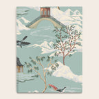 Vintage Chinoiserie Pastel Pagoda Bridge Garden Landscape Notebook Gallery Image 4
