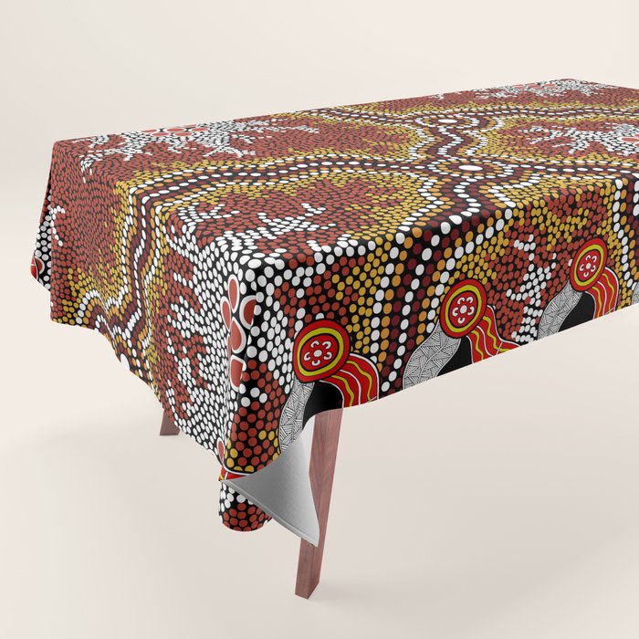 Aboriginal Art Authentic â Mountains Tablecloth Gallery Image 1