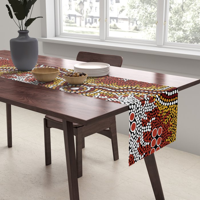 Aboriginal Art Authentic â Mountains Table Runner Gallery Image 2