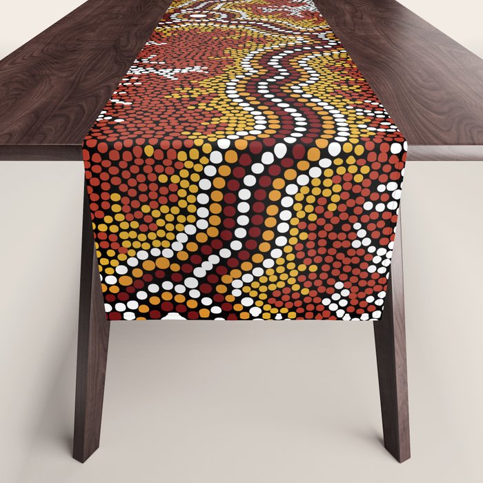 Aboriginal Art Authentic â Mountains Table Runner Gallery Image 1