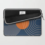 Geometric Lines in Orange and Navy Blue 2 (Sun and Rainbow Abstract) Laptop Sleeve Gallery Image 2