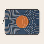 Geometric Lines in Orange and Navy Blue 2 (Sun and Rainbow Abstract) Laptop Sleeve Gallery Image 1