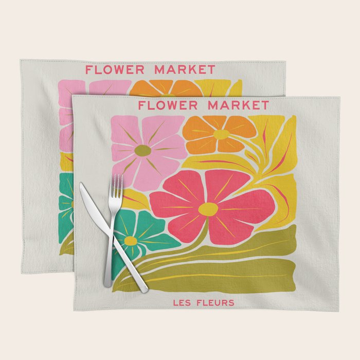 French Bouquet: Les Fleurs | Flower Market 01 | Spring Summer 23 Placemat Gallery Image 1