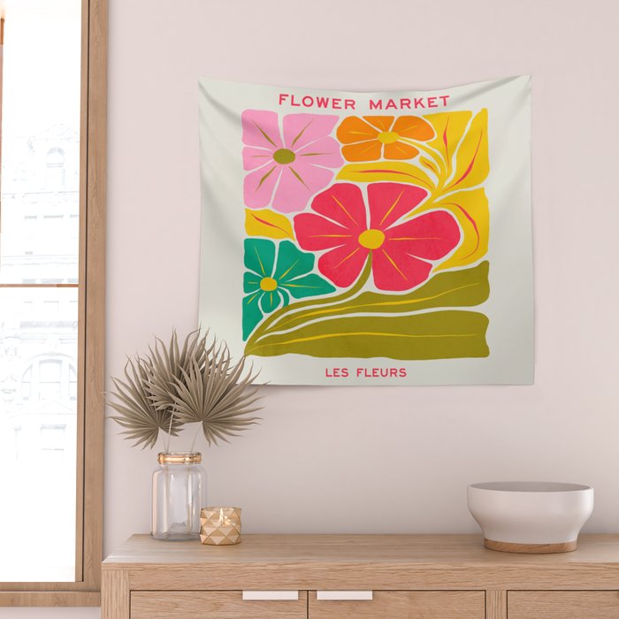 French Bouquet: Les Fleurs | Flower Market 01 | Spring Summer 23 Wall Tapestry Gallery Image 2