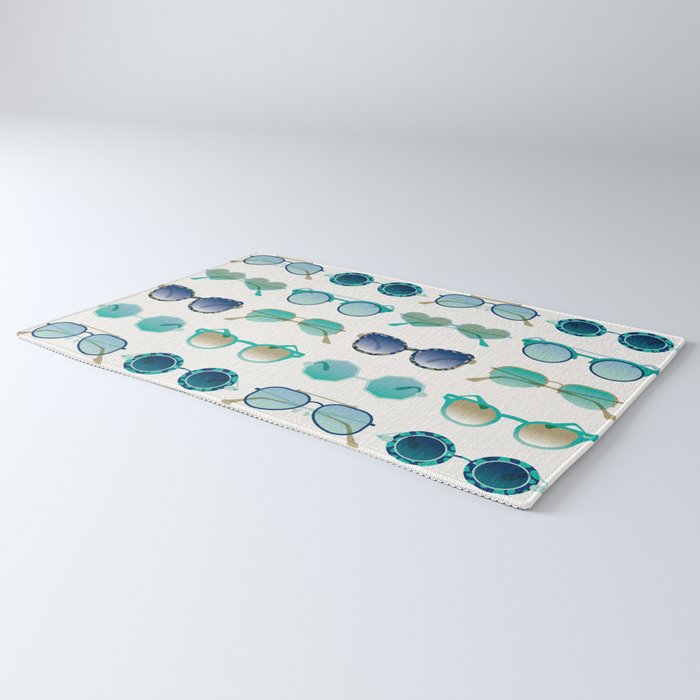 Sunglasses Collection - Turquoise & Navy Palette Rug Gallery Image 3