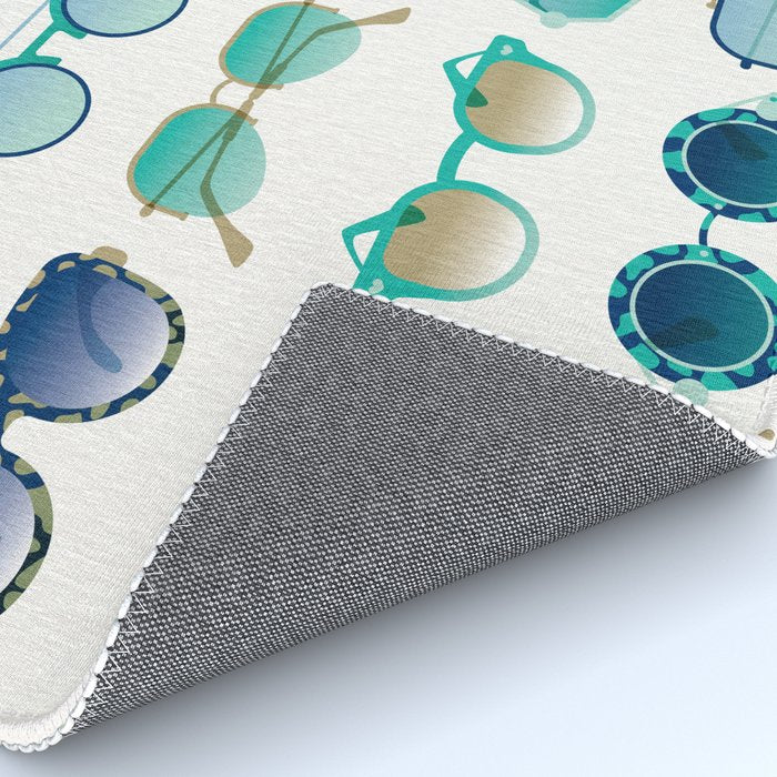 Sunglasses Collection - Turquoise & Navy Palette Rug Gallery Image 4