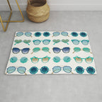 Sunglasses Collection - Turquoise & Navy Palette Rug Gallery Image 1