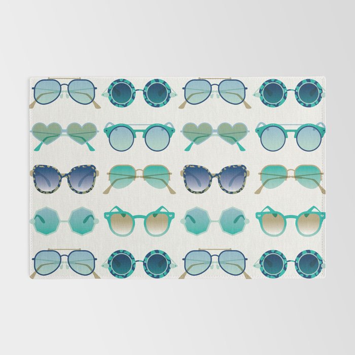 Sunglasses Collection - Turquoise & Navy Palette Rug Gallery Image 2