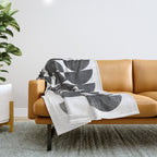 Mid Century Modern Op Art Black and White Pattern Throw Blanket Gallery Image 1