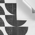 Mid Century Modern Op Art Black and White Pattern Wall Tapestry Gallery Image 3
