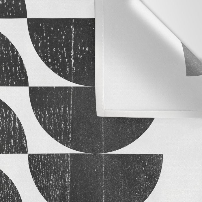 Mid Century Modern Op Art Black and White Pattern Wall Tapestry Gallery Image 3