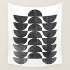 Mid Century Modern Op Art Black and White Pattern Wall Tapestry Gallery Image 4
