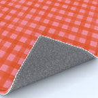 Watercolor Gingham - pink and tomato Rug Gallery Image 4