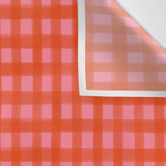 Watercolor Gingham - pink and tomato Wall Tapestry Gallery Image 3