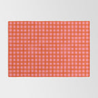 Watercolor Gingham - pink and tomato Rug Gallery Image 2