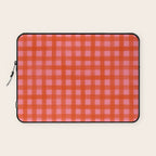 Watercolor Gingham - pink and tomato Laptop Sleeve Gallery Image 1