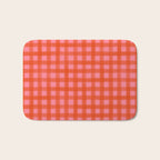 Watercolor Gingham - pink and tomato Bath Mat Gallery Image 1