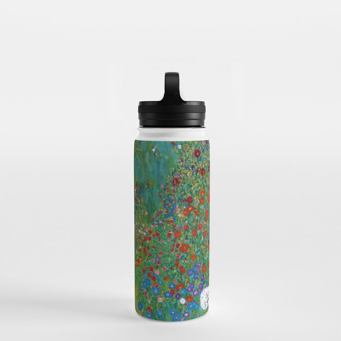 Gustav Klimt "Farm Garden with Sunflowers" Water Bottle Gallery Image 3