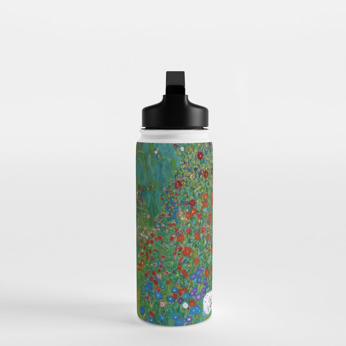Gustav Klimt "Farm Garden with Sunflowers" Water Bottle Gallery Image 3