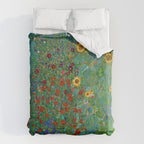 Gustav Klimt "Farm Garden with Sunflowers" Comforter Gallery Image 6