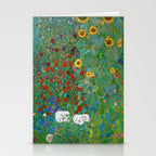 Gustav Klimt "Farm Garden with Sunflowers" Stationery Card Gallery Image 2