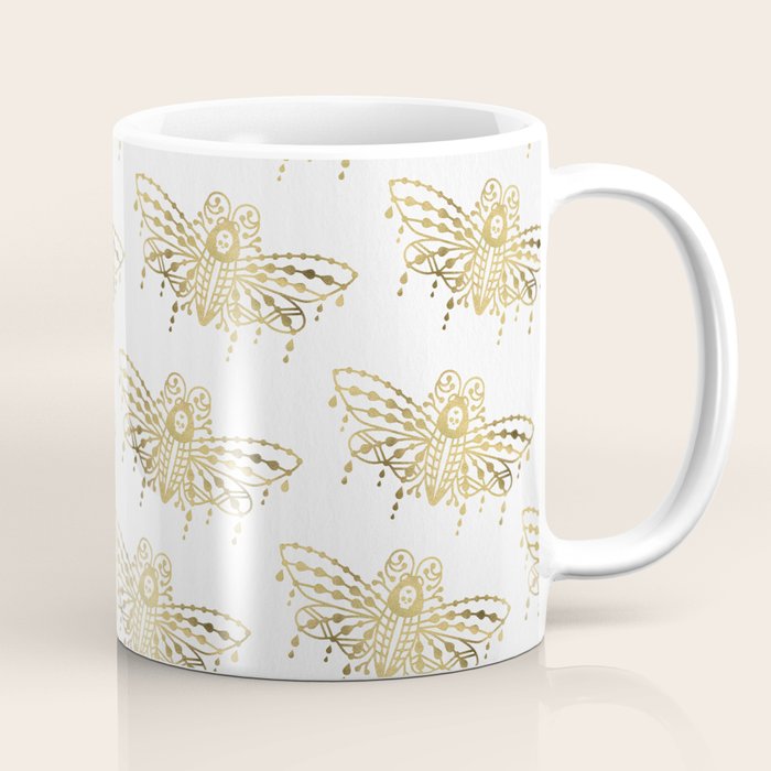 Death's Head Hawkmoth - Gold Palette Coffee Mug Gallery Image 1