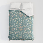 Leafy Teal Floral Comforter Gallery Image 6