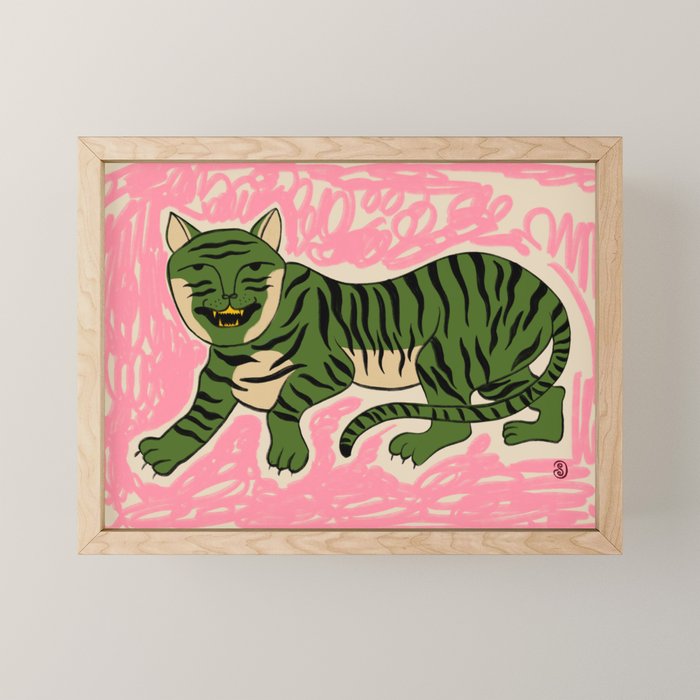 GREEN TIGER Mini Art Print Gallery Image 1
