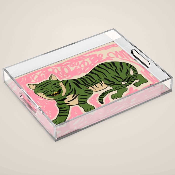GREEN TIGER Acrylic Tray Gallery Image 1