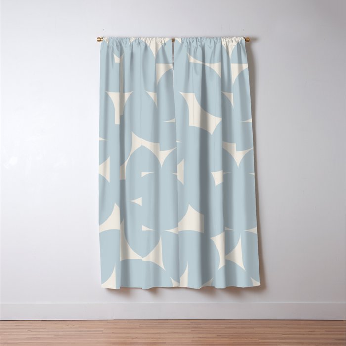 Contemporary Geometric Shapes - Soft Blue Window Curtain Gallery Image 3