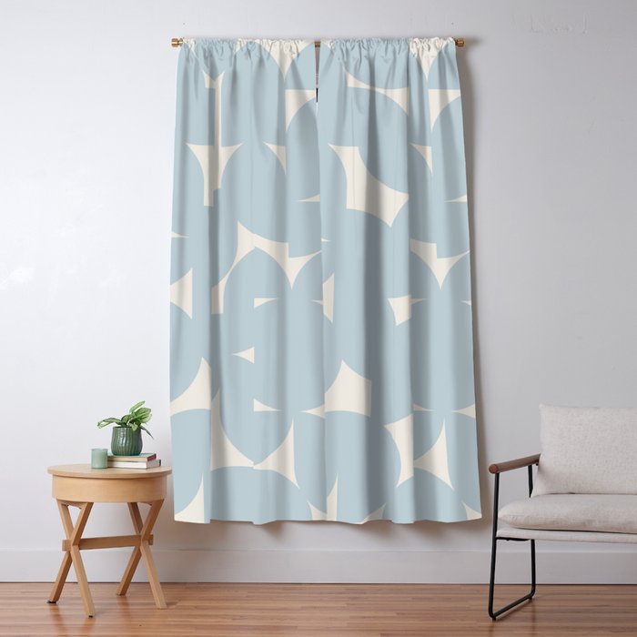 Contemporary Geometric Shapes - Soft Blue Window Curtain Gallery Image 1