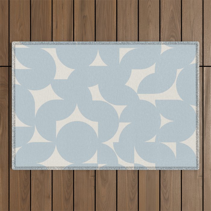 Contemporary Geometric Shapes - Soft Blue Outdoor Rug Gallery Image 1