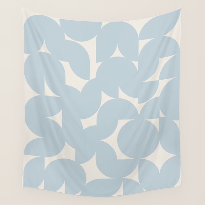 Contemporary Geometric Shapes - Soft Blue Wall Tapestry Gallery Image 4