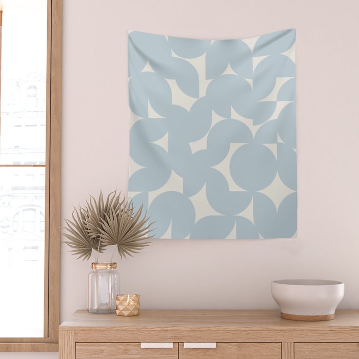 Contemporary Geometric Shapes - Soft Blue Wall Tapestry Gallery Image 2