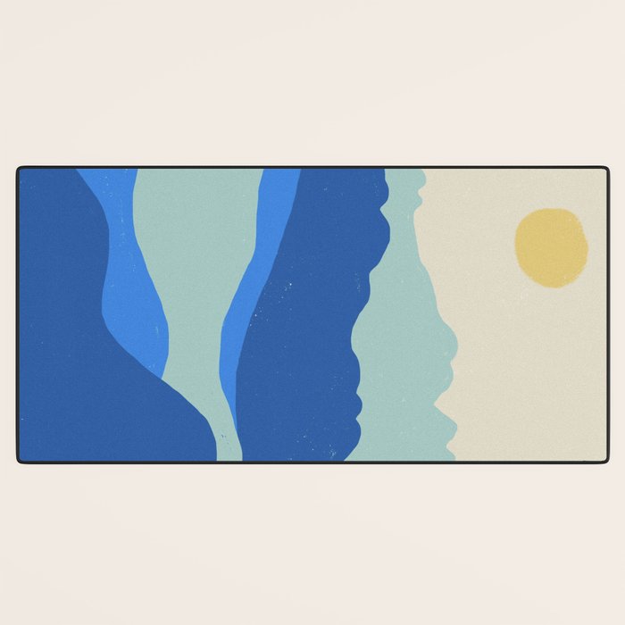 Blue Sea Waves on a Sunny Day Desk Mat Gallery Image 3