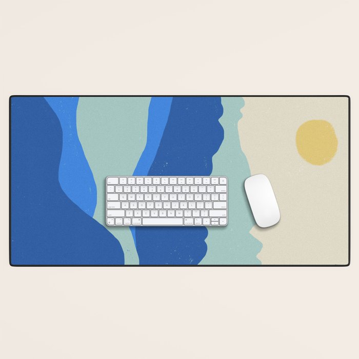 Blue Sea Waves on a Sunny Day Desk Mat Gallery Image 1