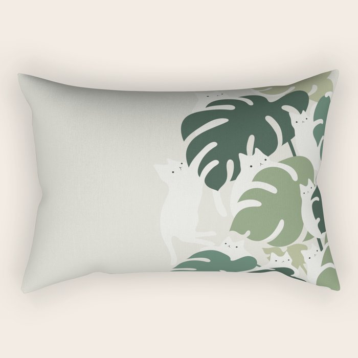 Cat and Plant 47 Rectangular Pillow Gallery Image 1