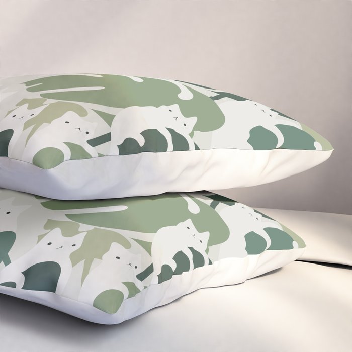 Cat and Plant 47 Pillow Sham Gallery Image 3