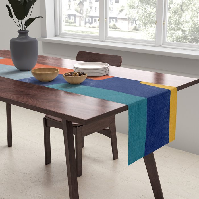 Modern Abstract Minimalism Artwork II Table Runner Gallery Image 2