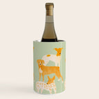 Three Dogs Lined Up - Yellow and Sage Wine Chiller Gallery Image 1
