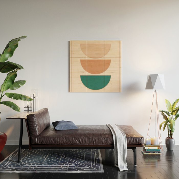 Minimal Geometric Shapes 105 Wood Wall Art Gallery Image 2