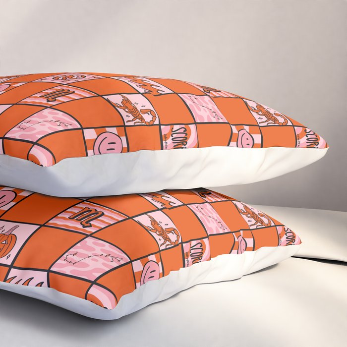 Scorpio Checkered Print Pillow Sham Gallery Image 3