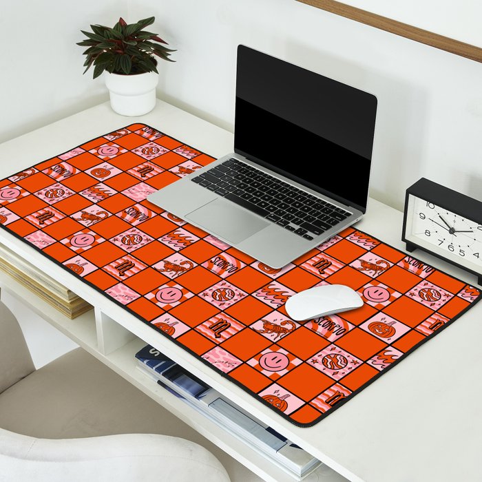 Scorpio Checkered Print Desk Mat Gallery Image 2