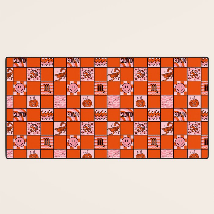 Scorpio Checkered Print Desk Mat Gallery Image 3