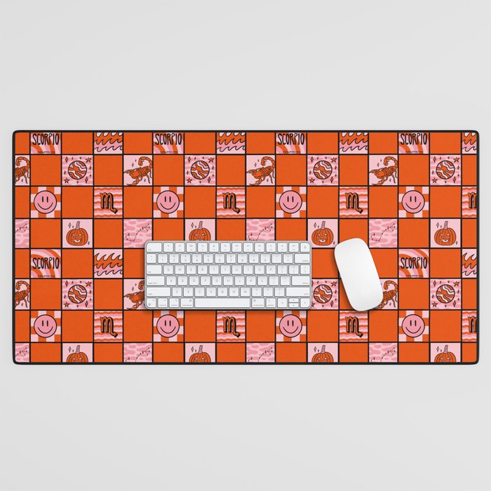 Scorpio Checkered Print Desk Mat Gallery Image 1